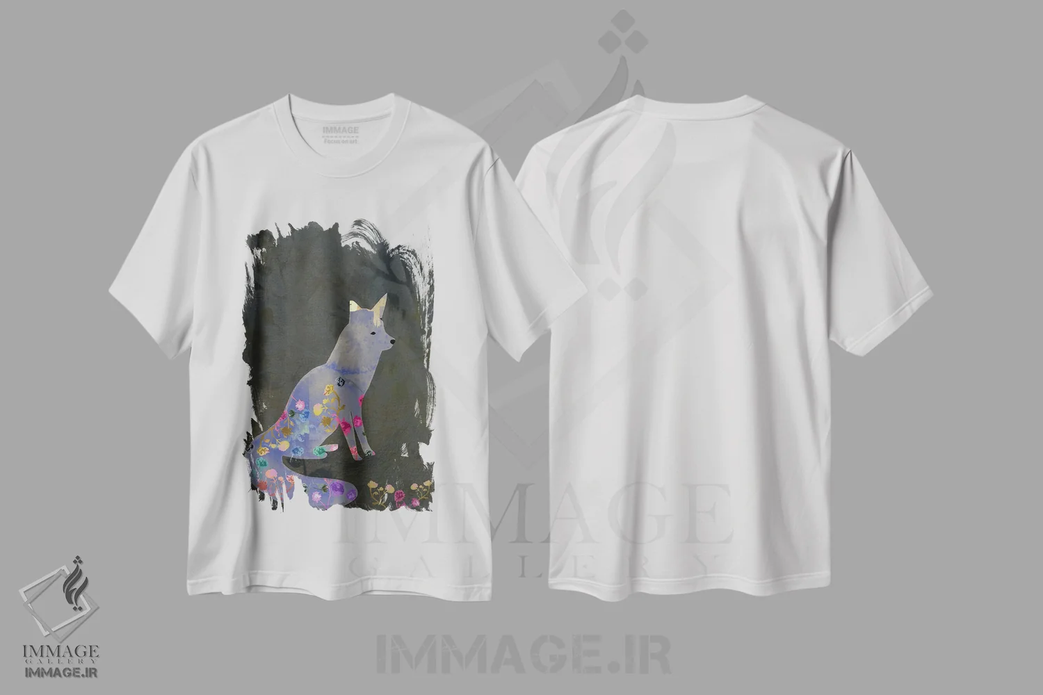 تیشرت سفید طرح دار روباه ظریف، هنر دیجیتال اثر کلر وست وود | immage.ir