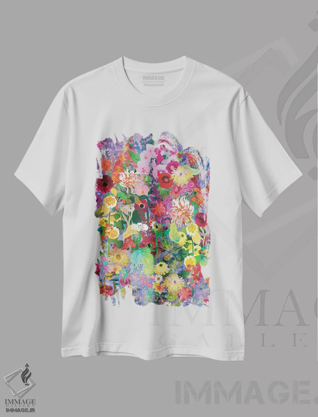 تیشرت سفید طرح دار پرنده چکاوک، تزئینی اثر کلر وست وود | فروشگاه ایماژ