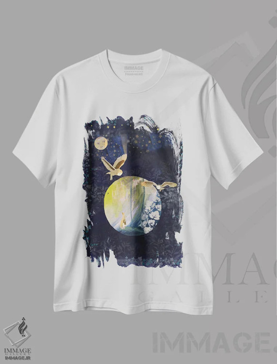 تیشرت سفید طرح دار روز زمین، هنر دیجیتال اثر کلر وست وود | immage.ir
