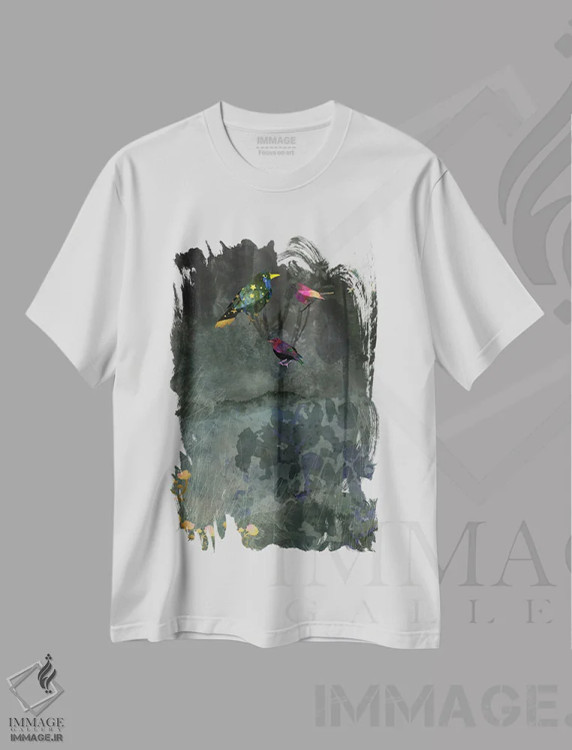 تیشرت سفید طرح دار گردهمایی اثر کلر وست وود | فروشگاه ایماژ