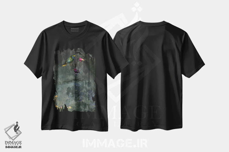 تیشرت مشکی طرح دار گردهمایی اثر کلر وست وود | immage.ir