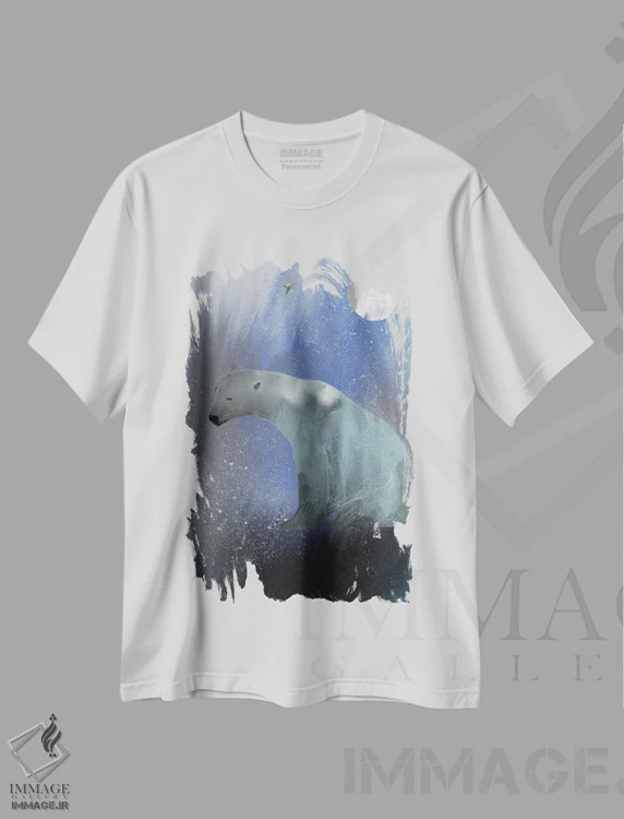 تیشرت سفید طرح دار سفید بزرگ، هنر دیجیتال اثر کلر وست وود | فروشگاه ایماژ