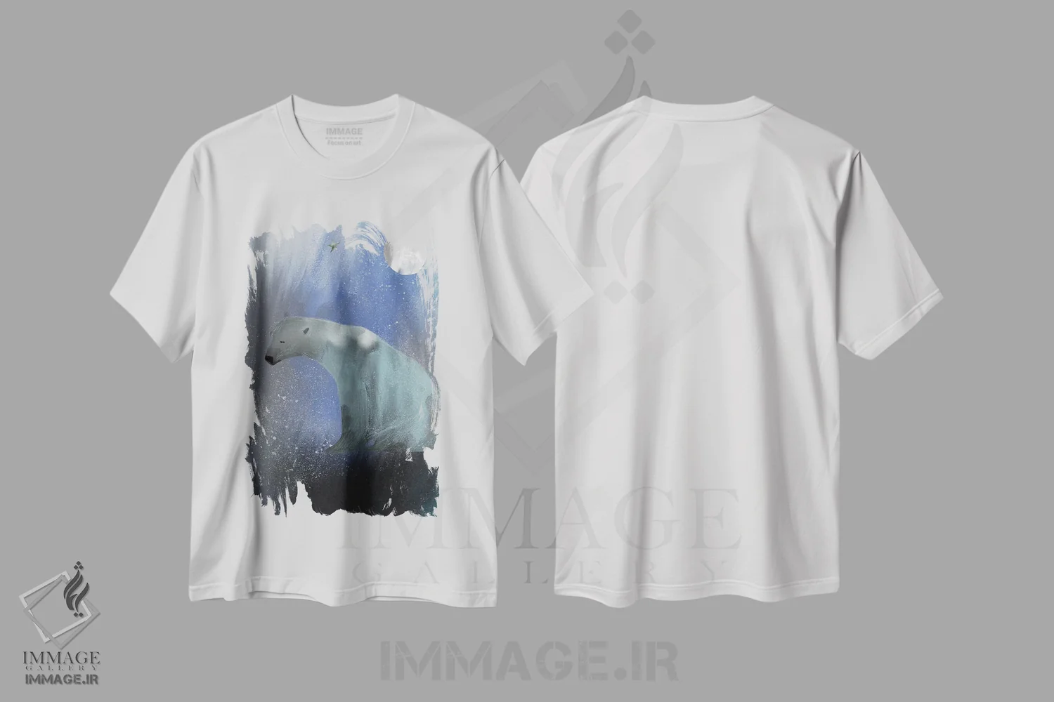 تیشرت سفید طرح دار سفید بزرگ، هنر دیجیتال اثر کلر وست وود | فروشگاه ایماژ