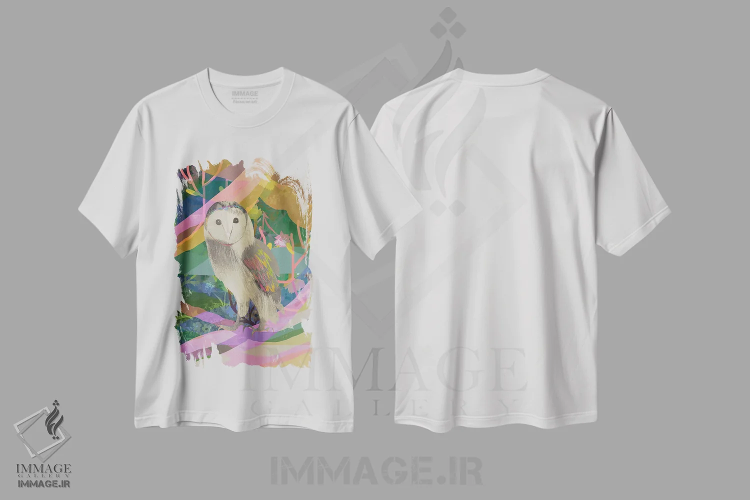 تیشرت سفید طرح دار جغد کوچک، هنر دیجیتال اثر کلر وست وود | immage.ir