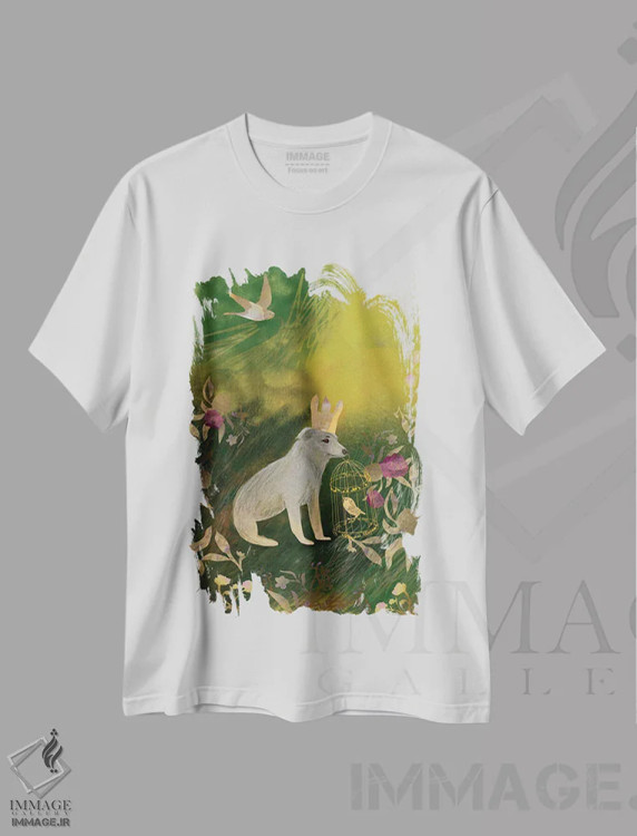 تیشرت سفید طرح دار شاهزاده خانم کوچک، هنر دیجیتال اثر کلر وست وود | فروشگاه ایماژ