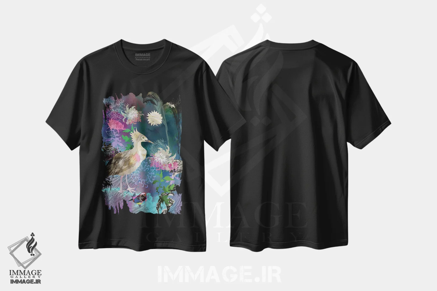 تیشرت مشکی طرح دار شرقی، دکور آسیایی اثر کلر وست وود | immage.ir