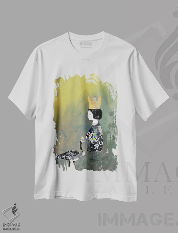 تیشرت سفید طرح دار شاهزاده خانم، هنر دیجیتال اثر کلر وست وود | immage.ir