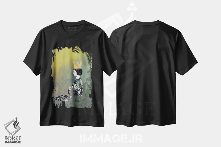 تیشرت مشکی طرح دار شاهزاده خانم، هنر دیجیتال اثر کلر وست وود | فروشگاه ایماژ