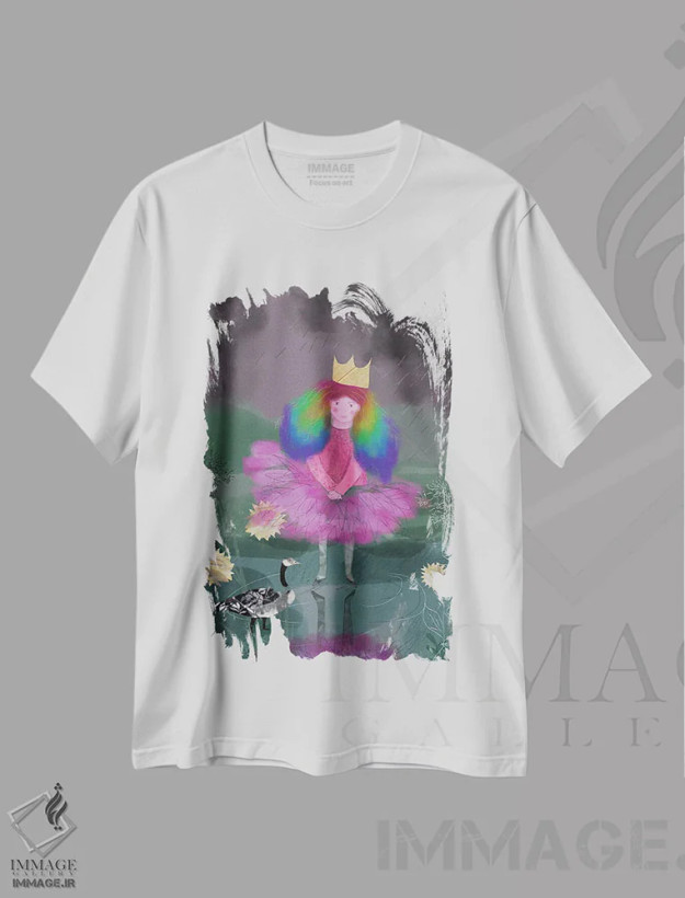 تیشرت سفید طرح دار مغرور، هنر دیجیتال اثر کلر وست وود | فروشگاه ایماژ