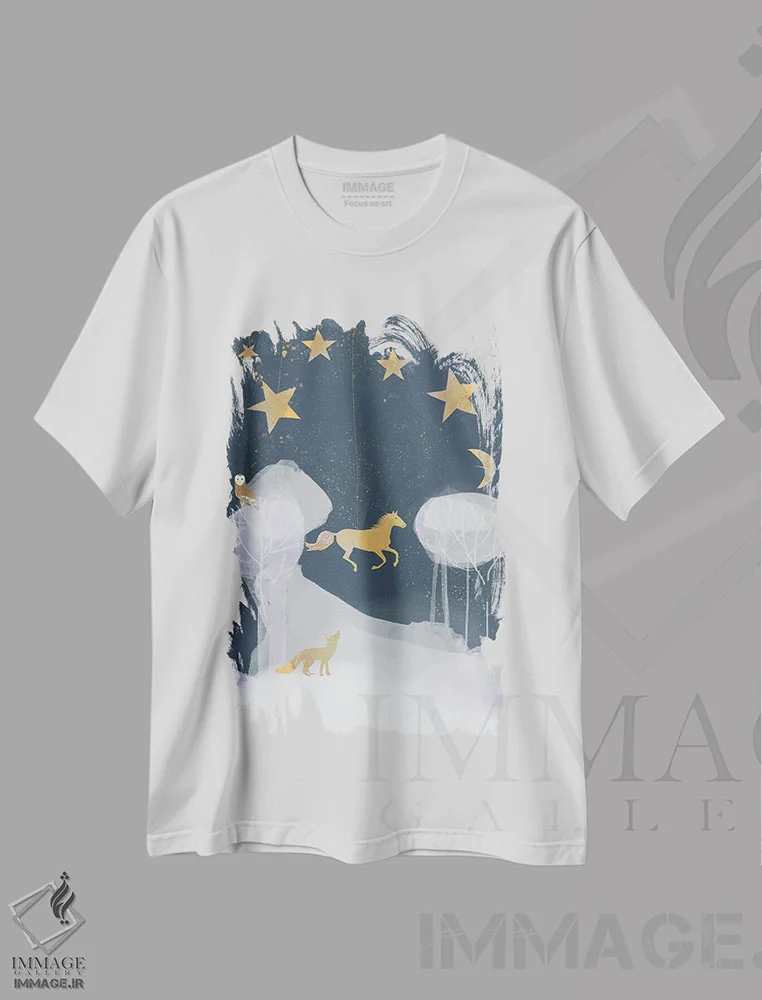 تیشرت سفید طرح دار عروسک خیمه شب بازی، هنر دیجیتال اثر کلر وست وود | immage.ir