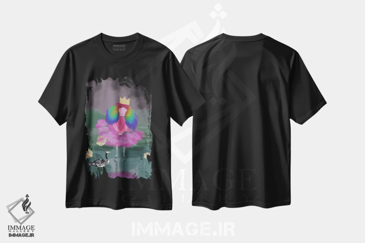 تیشرت مشکی طرح دار مغرور، هنر دیجیتال اثر کلر وست وود | immage.ir
