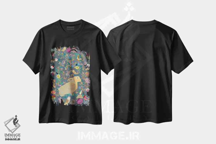 تیشرت مشکی طرح دار خرگوش، هنر دیجیتال اثر کلر وست وود | immage.ir