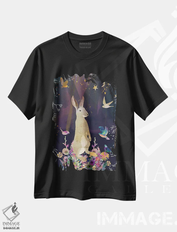 تیشرت مشکی طرح دار با غرور بایست، هنر دیجیتال اثر کلر وست وود | فروشگاه ایماژ