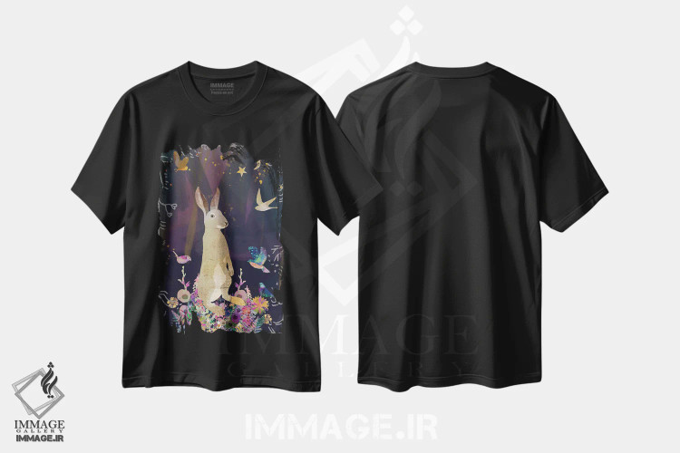 تیشرت مشکی طرح دار با غرور بایست، هنر دیجیتال اثر کلر وست وود | فروشگاه ایماژ