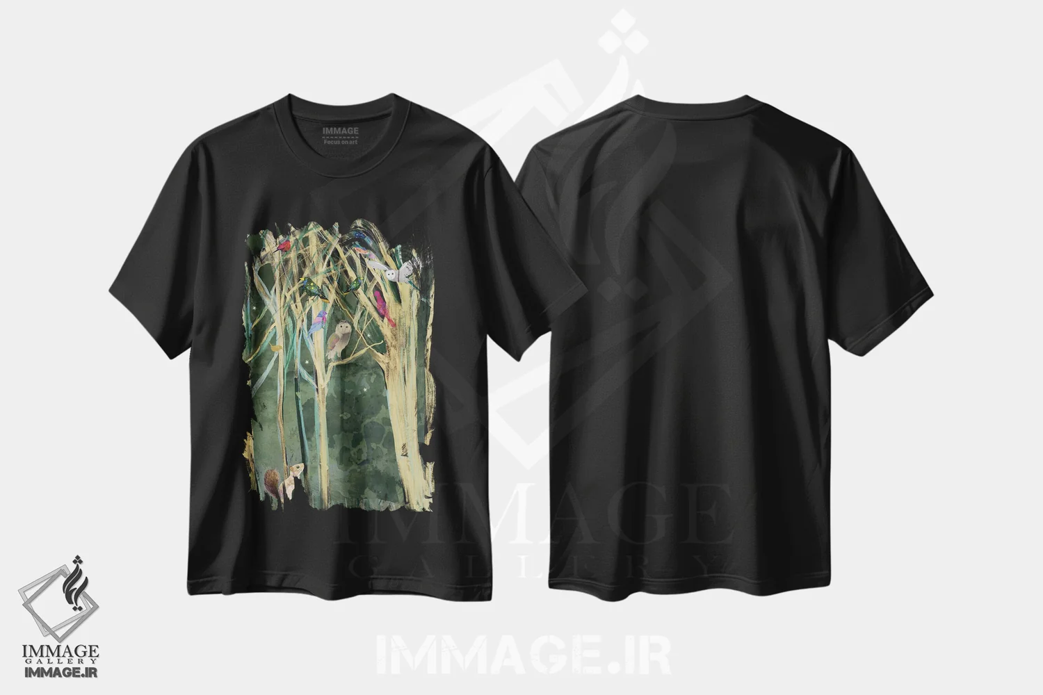 تیشرت مشکی طرح دار سنجاب، هنر دیجیتال اثر کلر وست وود | immage.ir