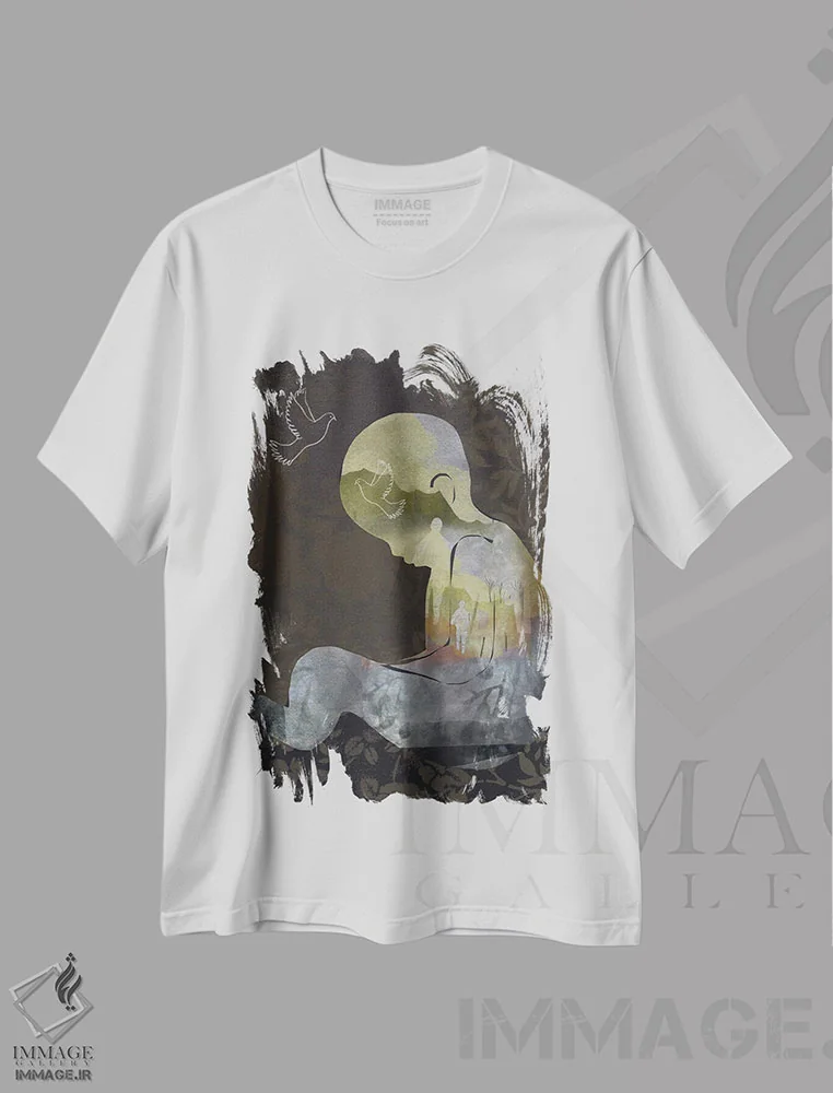 تیشرت سفید طرح دار کودک جنگ، هنر دیجیتال اثر کلر وست وود | immage.ir