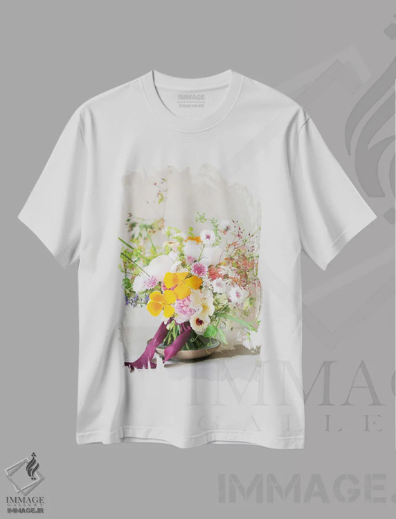 تیشرت سفید طرح دار شقایق کالیفرنیایی، مدیوم اثر کورنلیا وبر | immage.ir