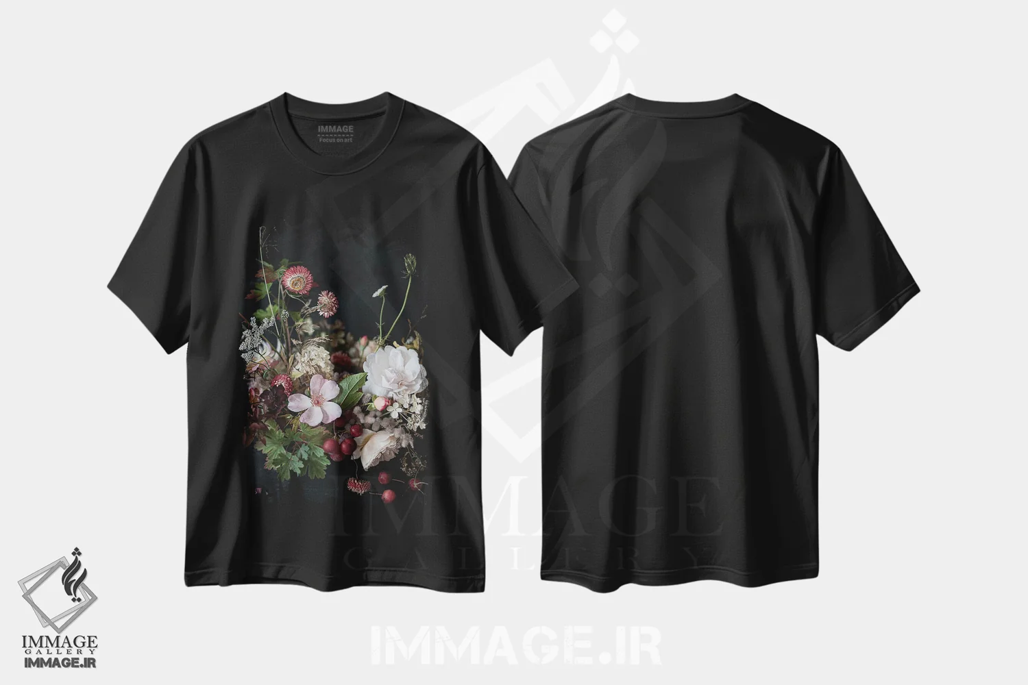 تیشرت مشکی طرح دار رزهای اکتبر، مدیوم اثر کورنلیا وبر | فروشگاه ایماژ