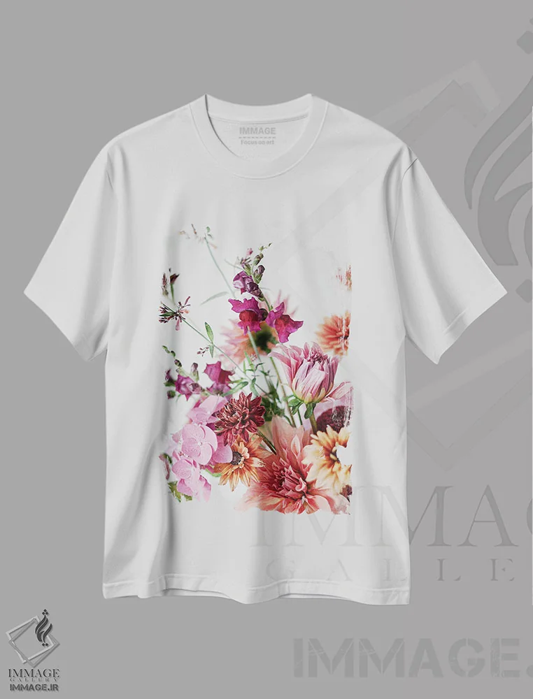 تیشرت سفید طرح دار گل دهان اژدهایی قرمز، مدیوم اثر کورنلیا وبر | immage.ir