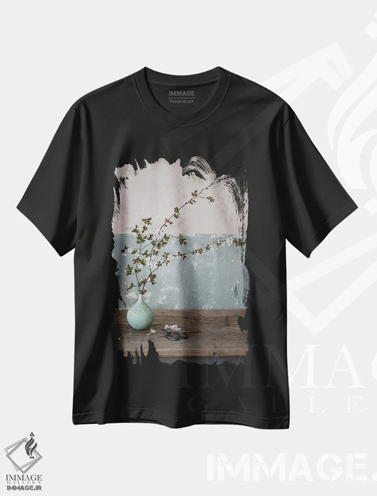 تیشرت مشکی طرح دار آلوچه زرد، مدیوم اثر کورنلیا وبر | فروشگاه ایماژ