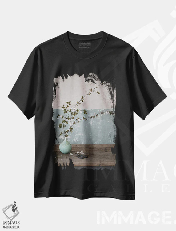 تیشرت مشکی طرح دار آلوچه زرد، مدیوم اثر کورنلیا وبر | فروشگاه ایماژ