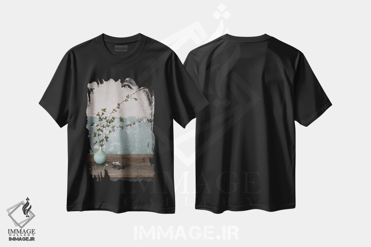 تیشرت مشکی طرح دار آلوچه زرد، مدیوم اثر کورنلیا وبر | فروشگاه ایماژ