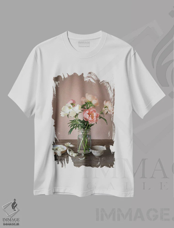 تیشرت سفید طرح دار گل صدتومانی کورال چارم، مدیوم اثر کورنلیا وبر | immage.ir