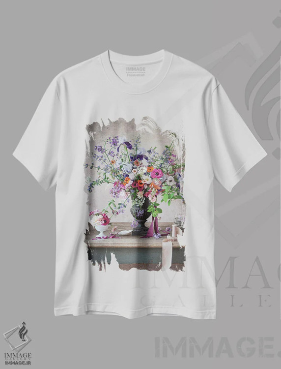 تیشرت سفید طرح دار لذت های اوایل ژوئن، مدیوم اثر کورنلیا وبر | فروشگاه ایماژ