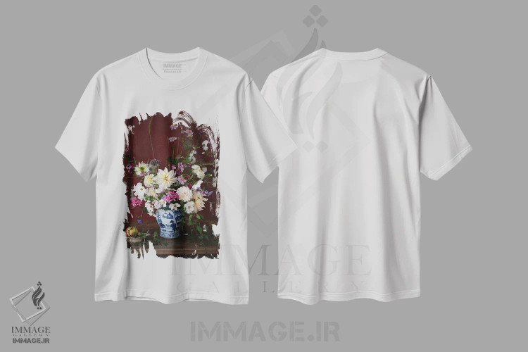 تیشرت سفید طرح دار وفور ماه اکتبر، مدیوم اثر کورنلیا وبر | immage.ir
