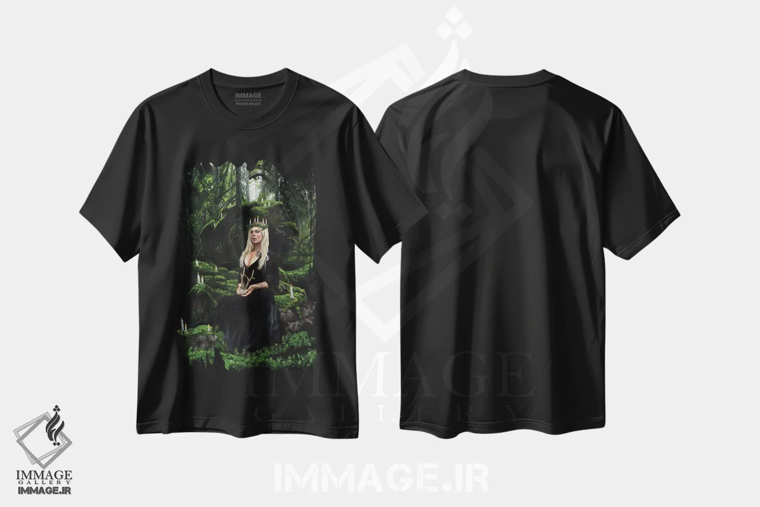 تیشرت مشکی طرح دار اولودوتِرن، دکوراسیون جایگزین اثر کریستینا ریج وی | فروشگاه ایماژ