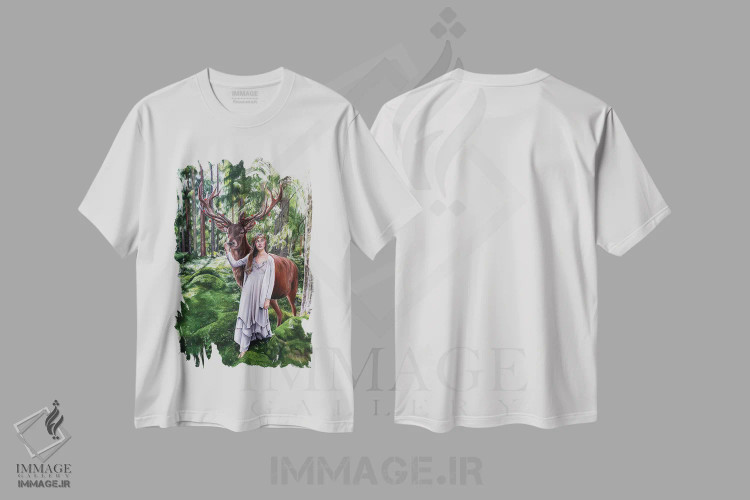 تیشرت سفید طرح دار نگهبانان سرزمین، هنر فاخر معاصر اثر کریستینا ریج وی | فروشگاه ایماژ