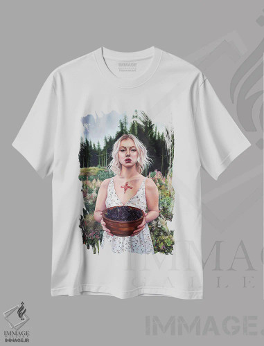 تیشرت سفید طرح دار آیین همدلی، هنر فاخر معاصر اثر کریستینا ریج وی | فروشگاه ایماژ