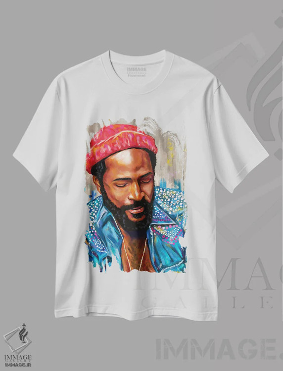 تیشرت سفید طرح دار ماروین گی، هنر آمریکایی آفریقایی تبار اثر کریکس توور ادوین | immage.ir