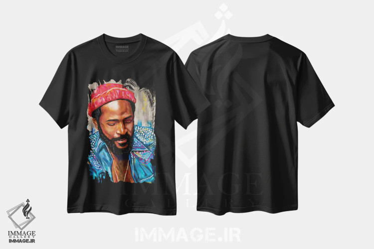 تیشرت مشکی طرح دار ماروین گی، هنر آمریکایی آفریقایی تبار اثر کریکس توور ادوین | فروشگاه ایماژ