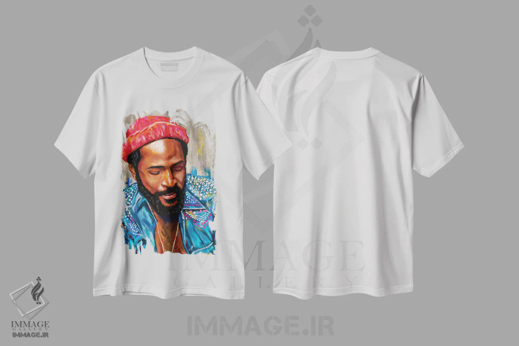 تیشرت سفید طرح دار ماروین گی، هنر آمریکایی آفریقایی تبار اثر کریکس توور ادوین | immage.ir