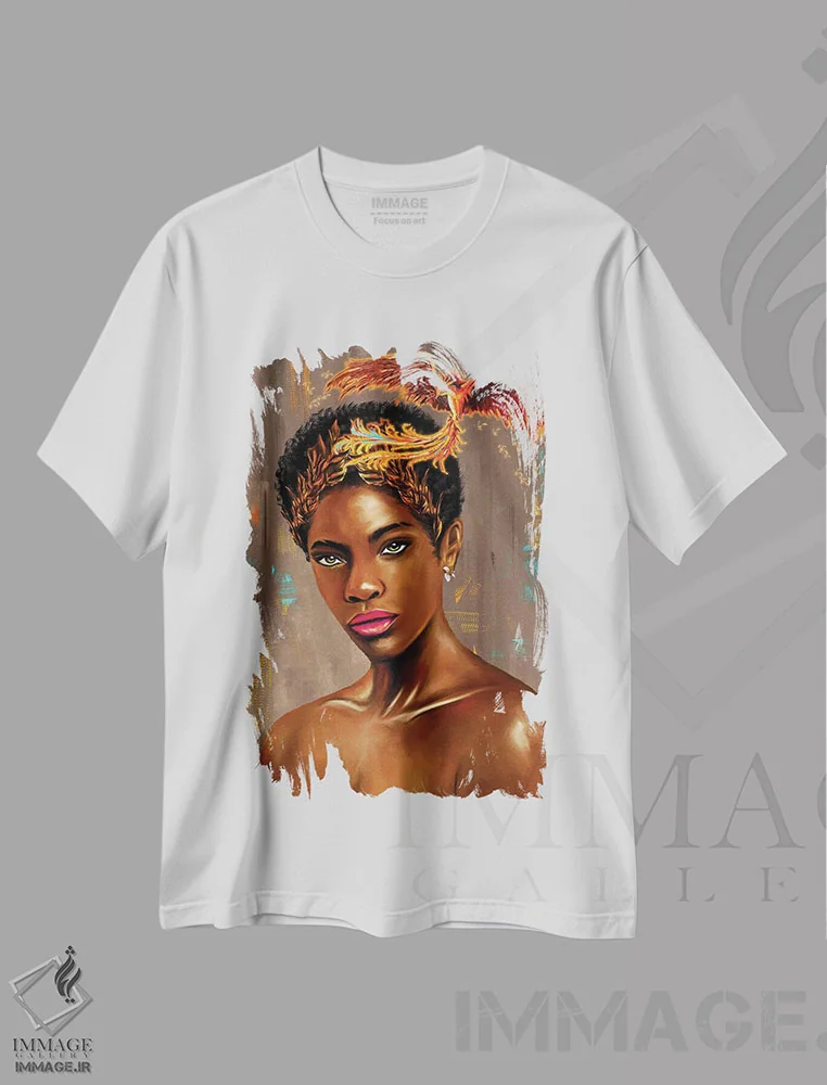 تیشرت سفید طرح دار یشم، هنر آمریکایی آفریقایی تبار اثر کریکس توور ادوین | فروشگاه ایماژ