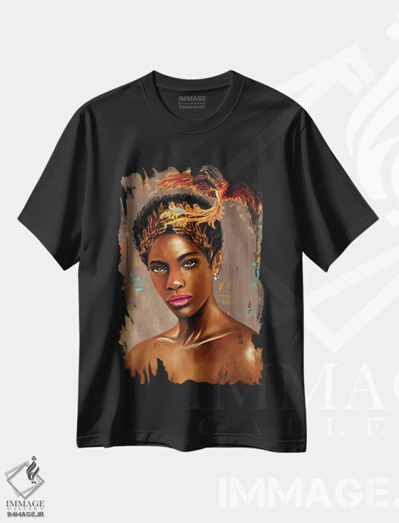 تیشرت مشکی طرح دار یشم، هنر آمریکایی آفریقایی تبار اثر کریکس توور ادوین | immage.ir