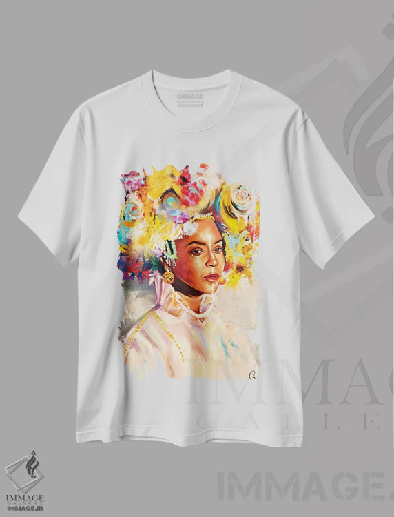 تیشرت سفید طرح دار دختر پوست قهوه ای، هنر آمریکایی آفریقایی تبار اثر کریکس توور ادوین | فروشگاه ایماژ