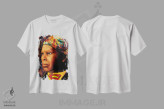 تیشرت سفید طرح دار هریت تابمن ابرقهرمان، هنر آمریکایی آفریقایی تبار اثر کریکس توور ادوین | فروشگاه ایماژ