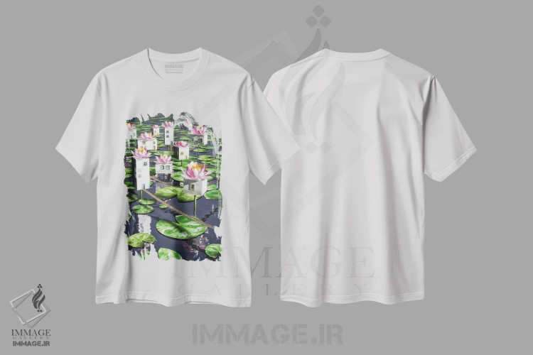 تیشرت سفید طرح دار ارتباطات، هنر فاخر معاصر اثر سینتیا دکر | فروشگاه ایماژ