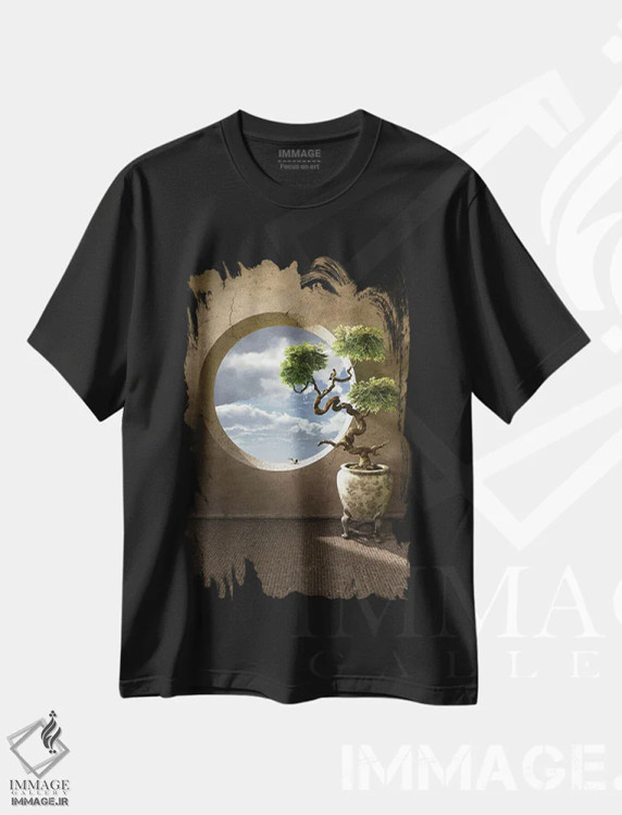 تیشرت مشکی طرح دار هایکو، دکور آسیایی اثر سینتیا دکر | immage.ir