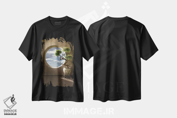 تیشرت مشکی طرح دار هایکو، دکور آسیایی اثر سینتیا دکر | immage.ir