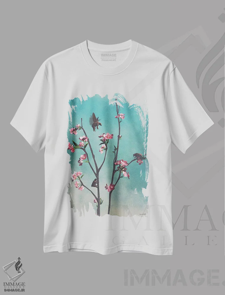 تیشرت سفید طرح دار خرس های وزوزی، هنر فاخر معاصر اثر سینتیا دکر | immage.ir