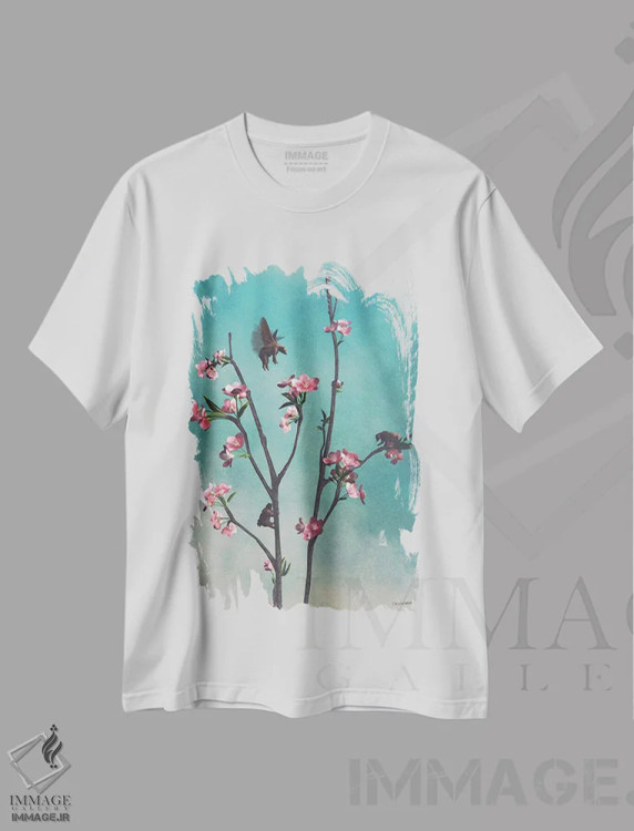 تیشرت سفید طرح دار خرس های وزوزی، هنر فاخر معاصر اثر سینتیا دکر | immage.ir
