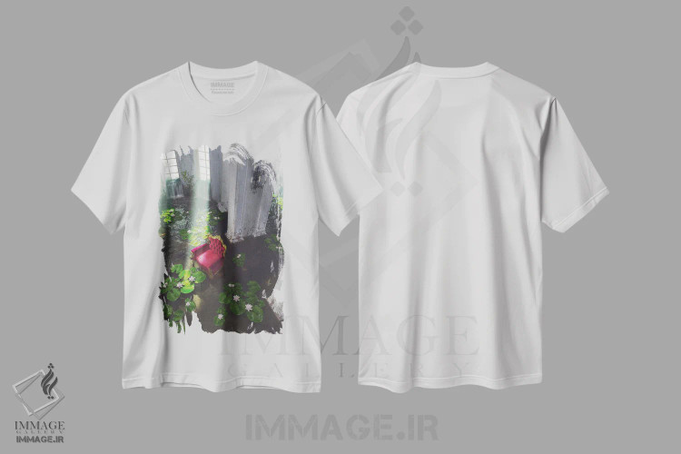 تیشرت سفید طرح دار دوست دارم آنچه با اینجا انجام دادی!، هنر فاخر معاصر اثر سینتیا دکر | فروشگاه ایماژ