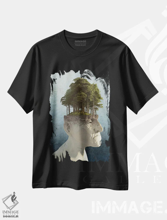 تیشرت مشکی طرح دار رشد فردی، هنر دیجیتال اثر سینتیا دکر | فروشگاه ایماژ