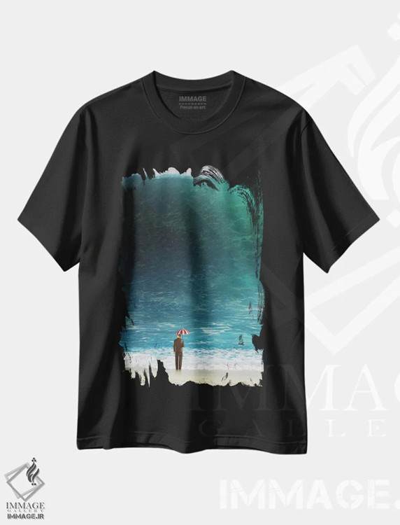 تیشرت مشکی طرح دار بی خبر، هنر دیجیتال اثر سینتیا دکر | immage.ir