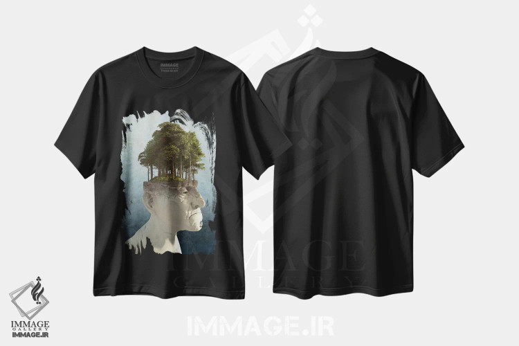 تیشرت مشکی طرح دار رشد فردی، هنر دیجیتال اثر سینتیا دکر | فروشگاه ایماژ