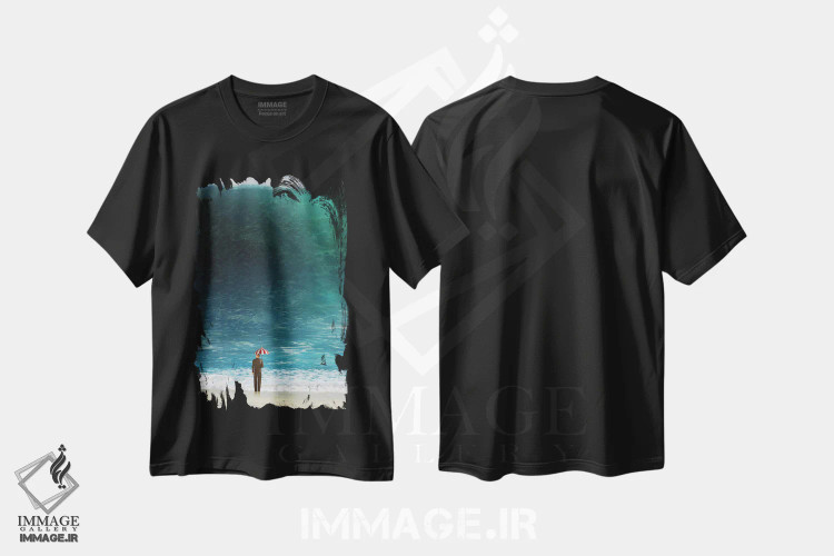 تیشرت مشکی طرح دار بی خبر، هنر دیجیتال اثر سینتیا دکر | immage.ir