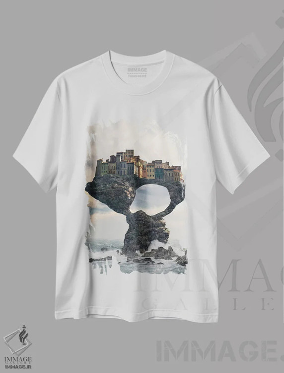 تیشرت سفید طرح دار ناپایدار، هنر دیجیتال اثر سینتیا دکر | immage.ir